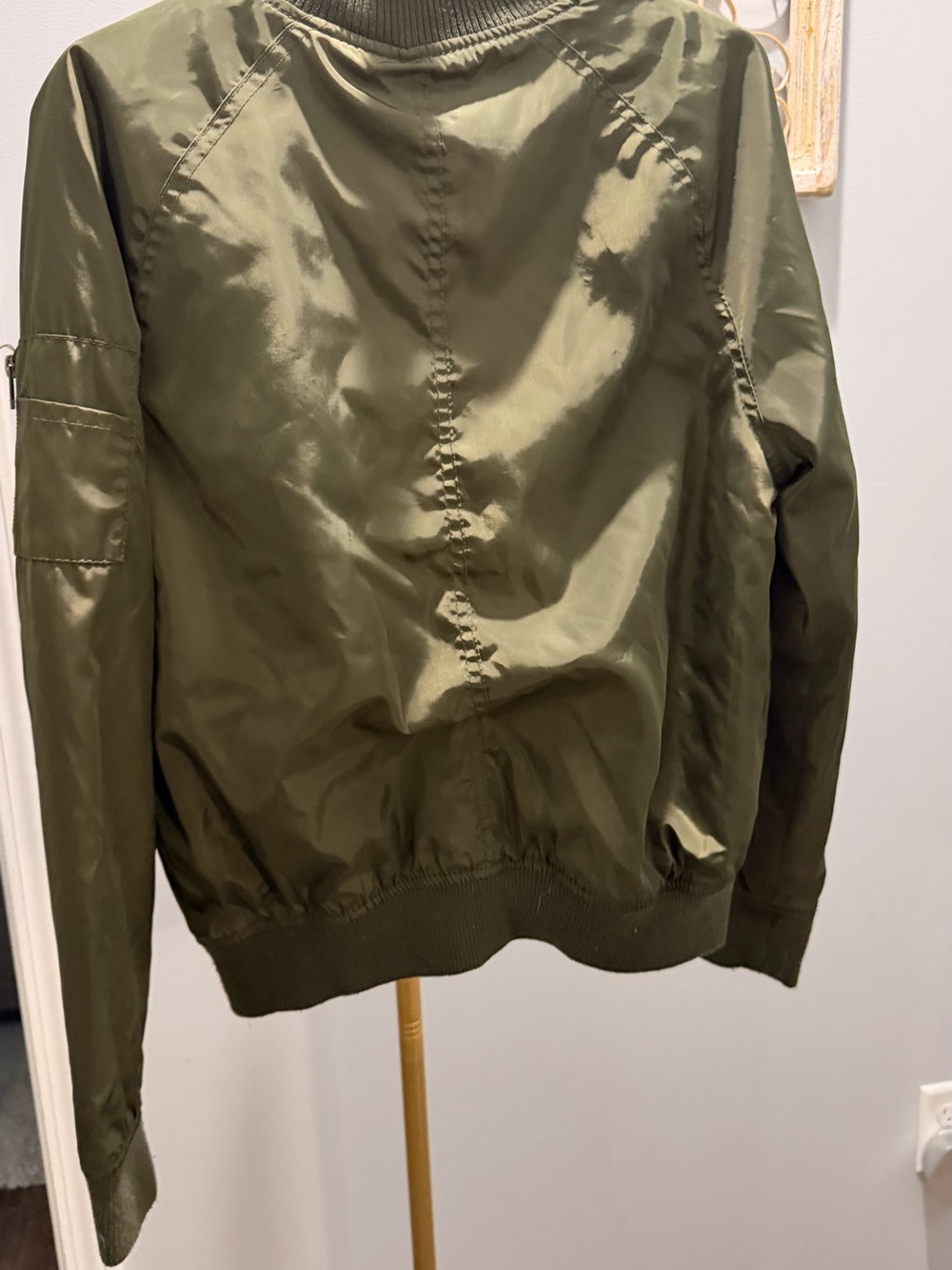 Ashley By 26 International Olive Green Bomber Jacket with Vintage Patches - Picture 2 of 8